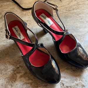 Retro inspired Lulu Hun patent leather.